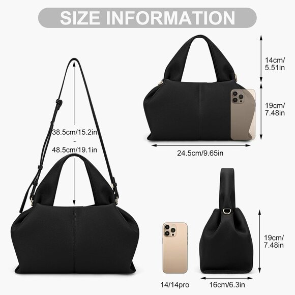 Crossbody Bag Faux Leather Large Capacity Stylish Multi-Use - Picture 6 of 6